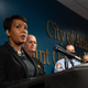 Mayor Keisha Lance Bottoms speaks at a press conference on March 17, 2021 in Atlanta, Georgia. Suspect Robert Aaron Long, 21, was arrested after a series of shootings at three Atlanta-area spas left eight people dead on Tuesday night, including six Asian women.